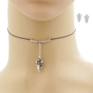 Aztec Navajo Arrowhead Leatherette Cord Choker